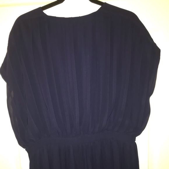 J Crew Pleated Dress 16 in navy - Picture 2 of 14